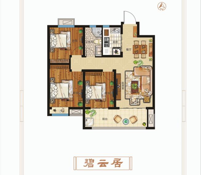 三室两厅一卫建筑面积约102.33/113.18㎡